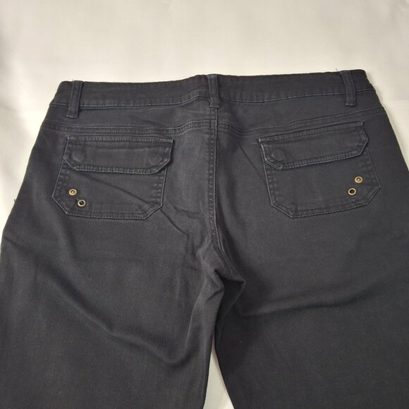 725 Original Vintage 90s Black Low Rise Flare Trousers Womens Size 13 - Picture 12 of 14